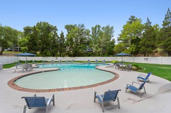 Relaxing pool area with sundeck